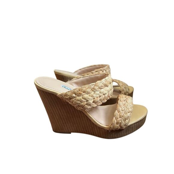 Charles David Women's Tifa Raffia Wedge Sandals sz 7.5 - Picture 3 of 9
